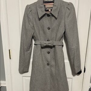Banana Republic Gray Trench Coat with Belt